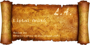 Liptai Anikó névjegykártya